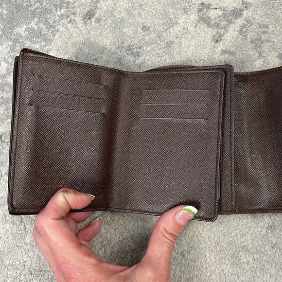 Rare Louis Vuitton Damier Ebene Joey Wallet Press Lock Compact Check - Picture 12 of 17